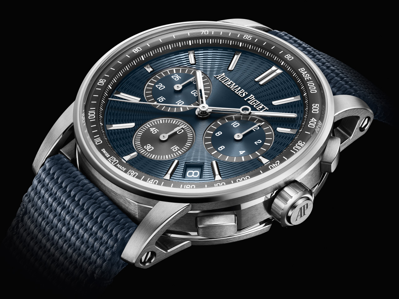 Audemars piguet 1159 chronograph – blue guilloche dial