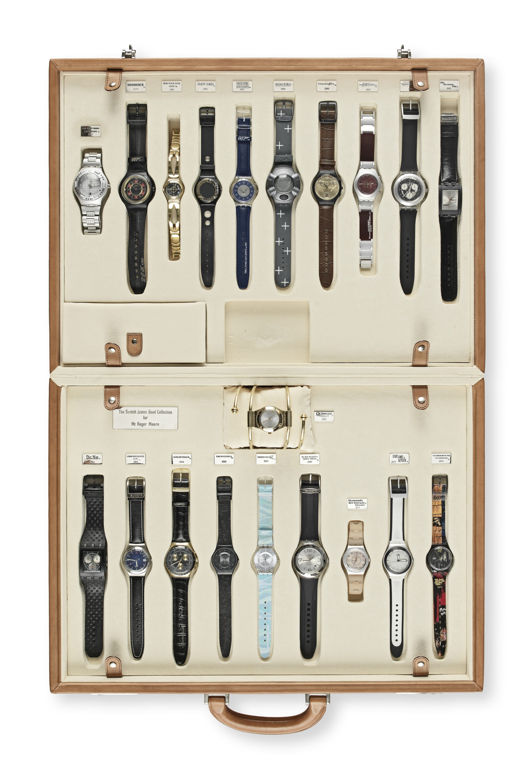 A swatch 007 presentation case dedicated to sir roger moore to commemorate the 40th anniversary of james bond estimate of 10000 20000 scaled