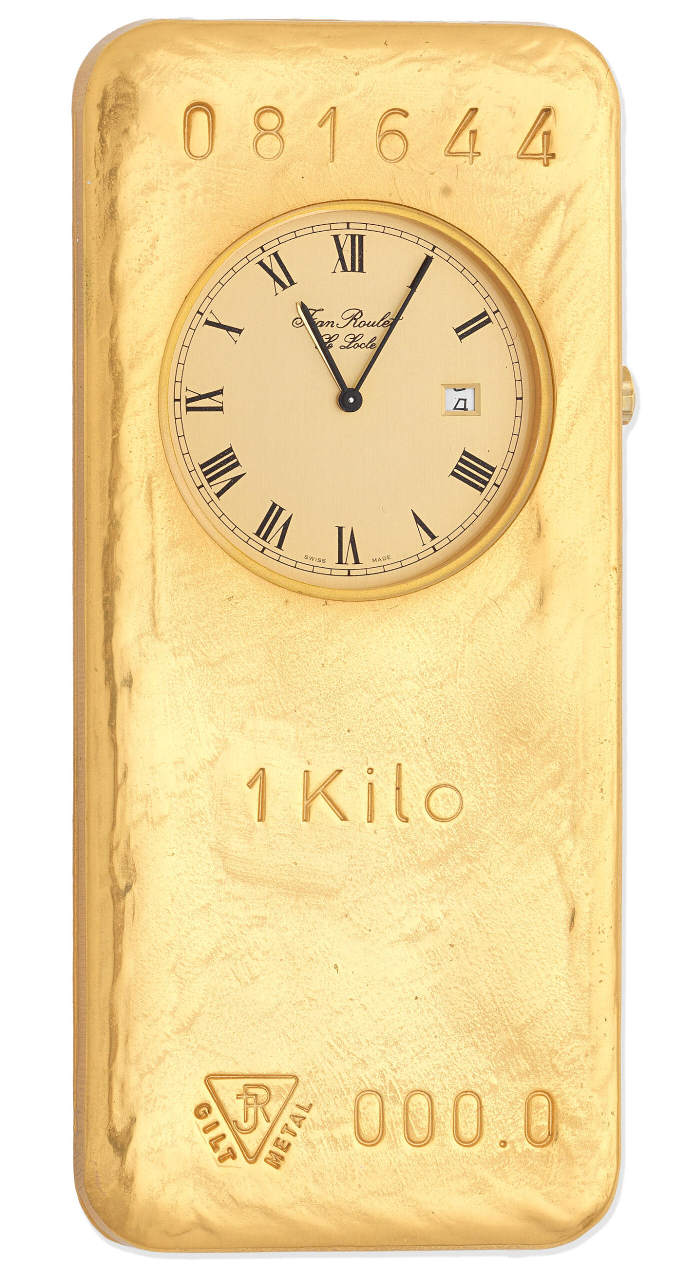 Gold ingot clock roger moore scaled