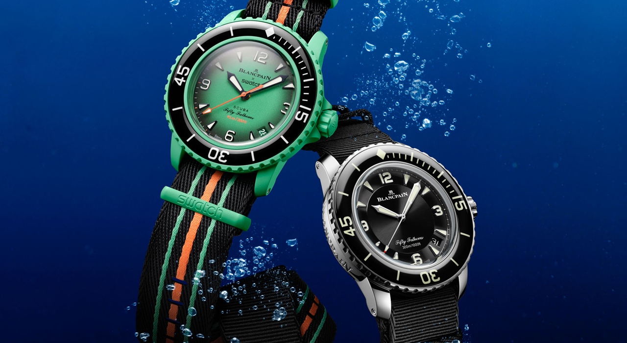 Blancpain x swatch bioceramic scuba fifty fathoms cheap luxury dive watch 51
