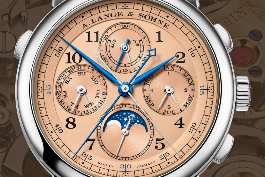 A lange sohne 1815 rattrapante perpetual calendar pink gold