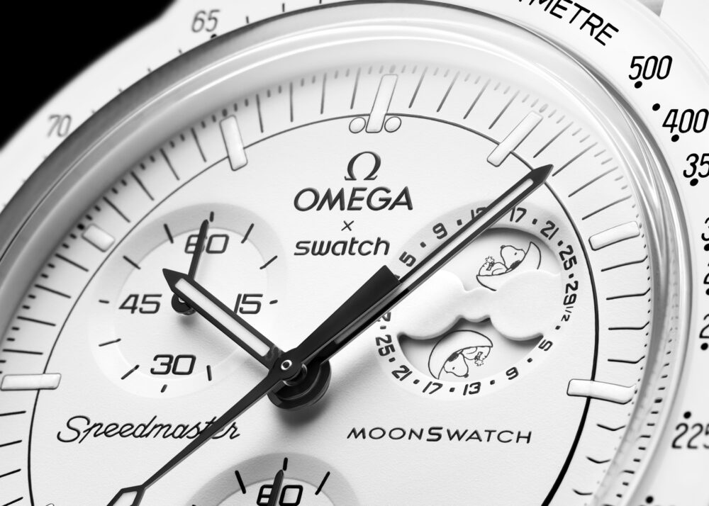 Seiko sc01 24 BioceramicMoonSwatch MissionToTheMoonphase close up dial