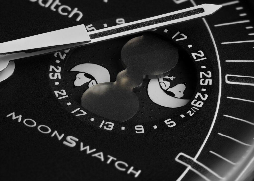 Sc01 24 bioceramicmoonswatch missiontothemoonphase newmoon close up moonphase