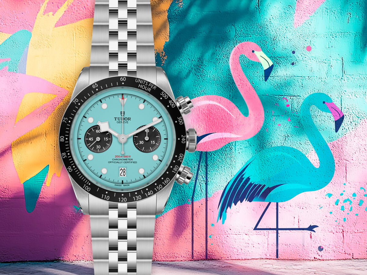 Tudor Unfurls A Miami inspired Flamingo Black Bay Chronograph