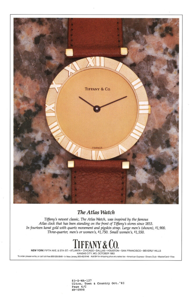 Atlas Watch Avertisement - 1983 @The Tiffany Archives