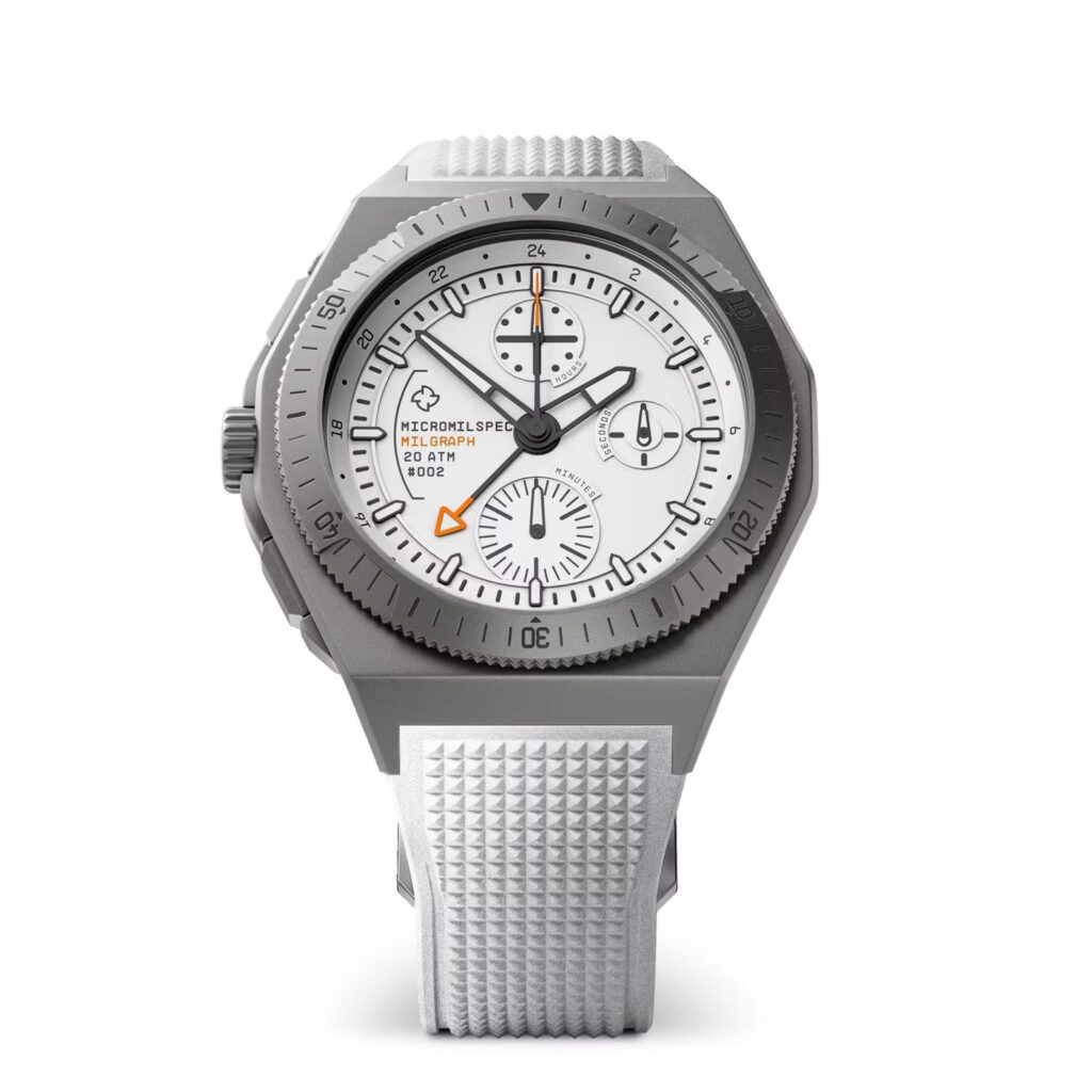 Micromilspec returns to Geneva Watch Days with new white dial Milgraph 2 micromilspec micromilspec milgraph white edition 8 14 2025 01