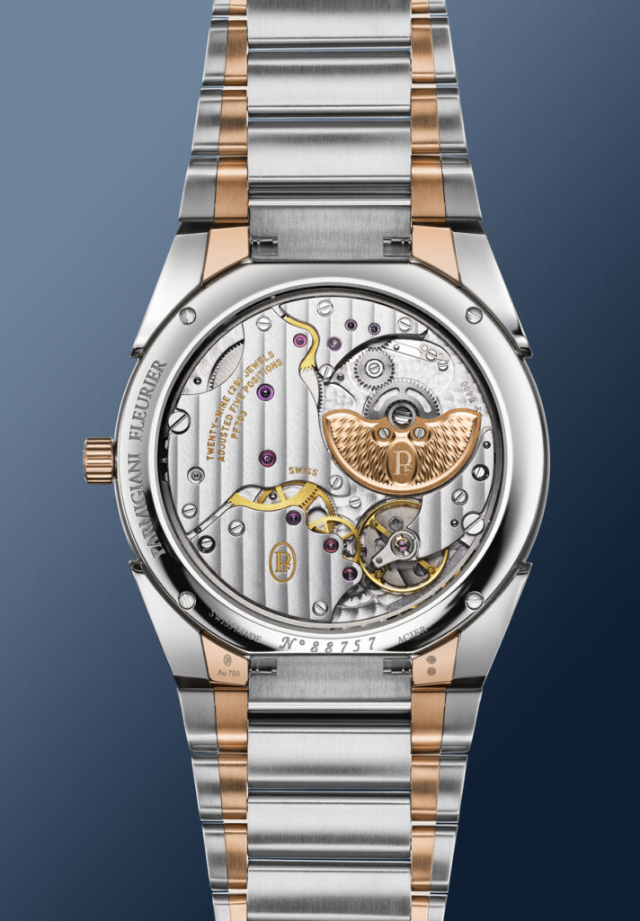 Parmigiani Fleurier doubles down on elegance with micro-rotor and rose gold 3 Parmigiani Fleurier 06 Backcase Microrotor bicolore copie