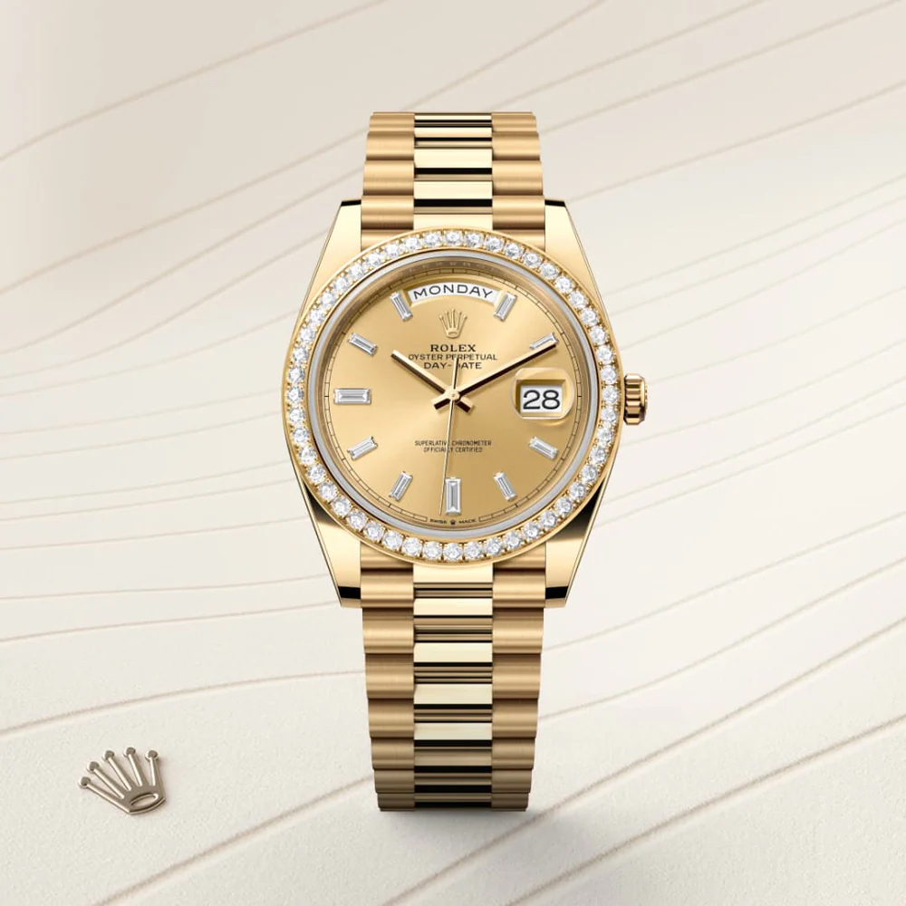 Rolex Rolex Day Date in yellow gold with diamonds